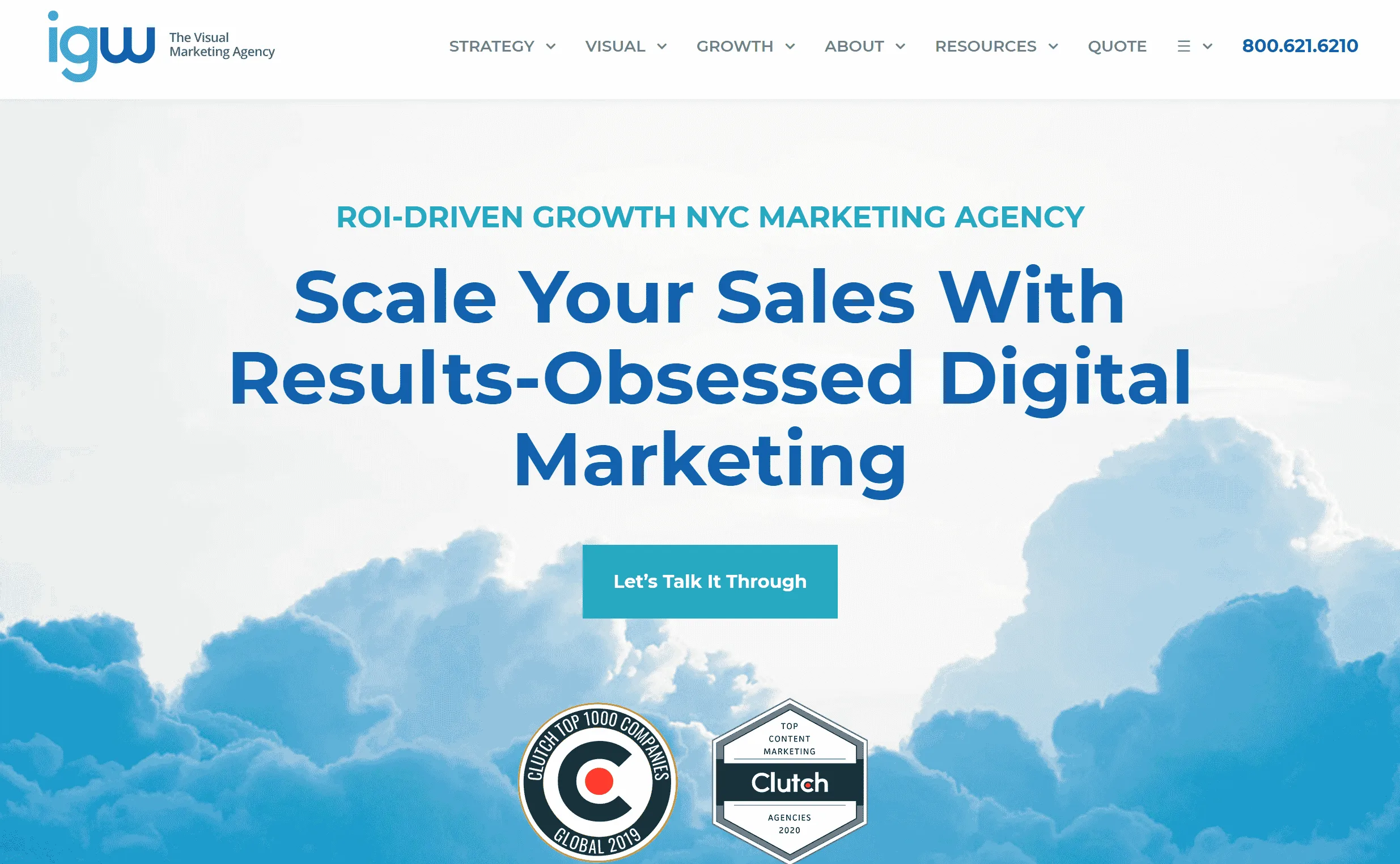 Infographic World B2B Marketing Agency website homepage