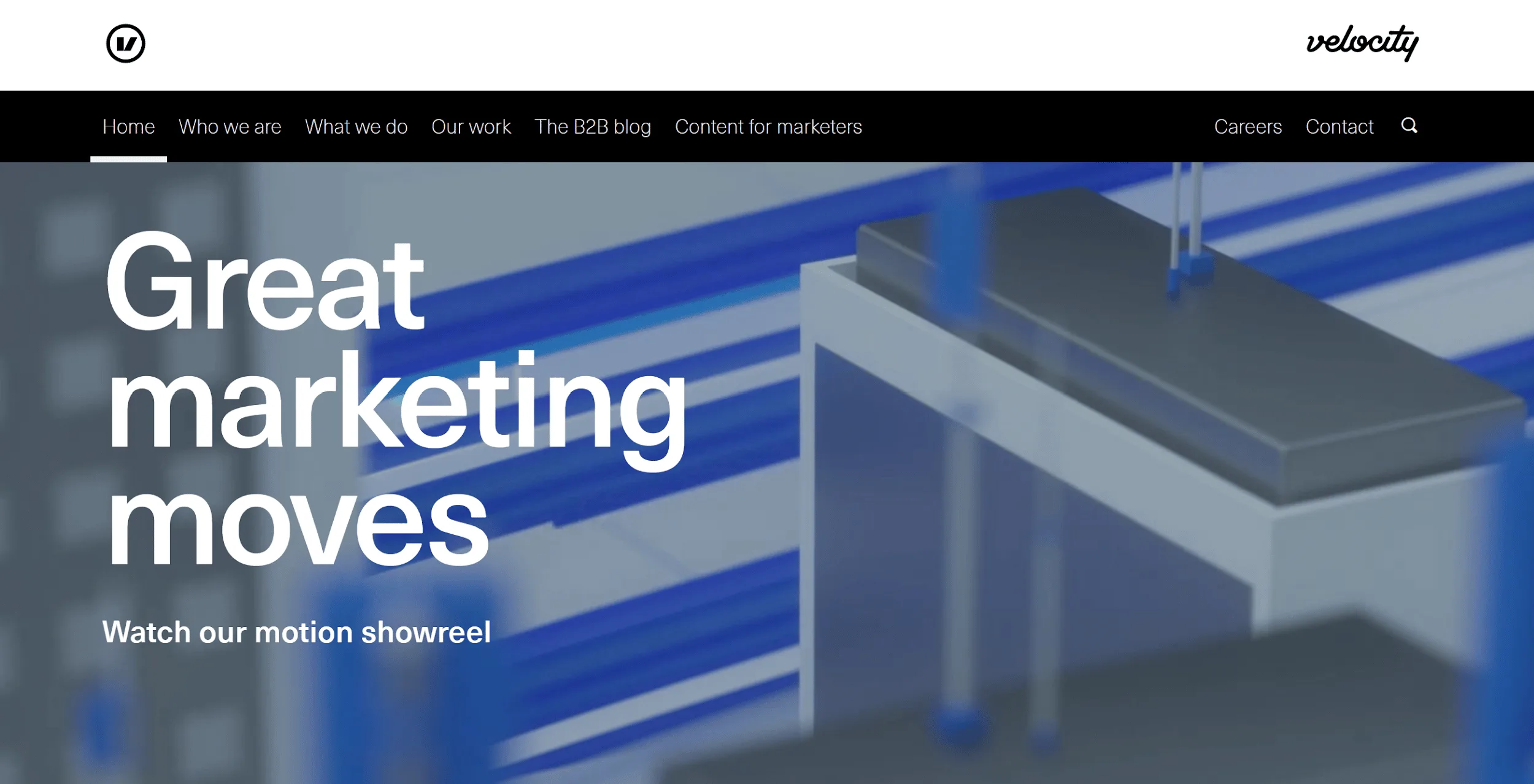 Velocity Partners B2B Marketing Agency website homepage