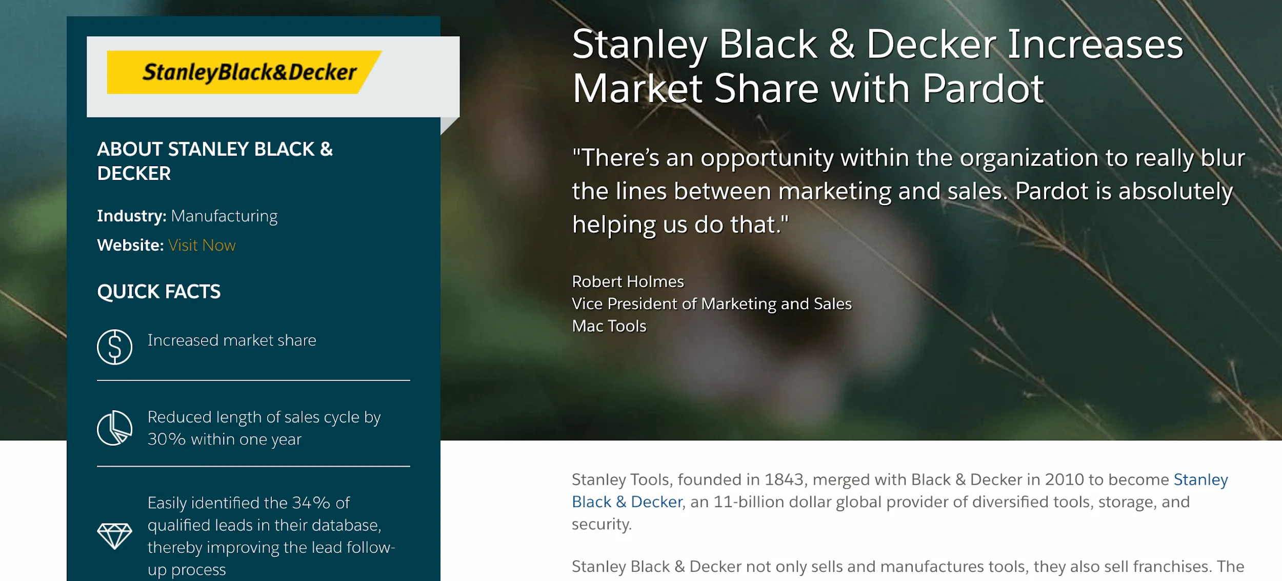 Stanley Black and Decker Marketing Example