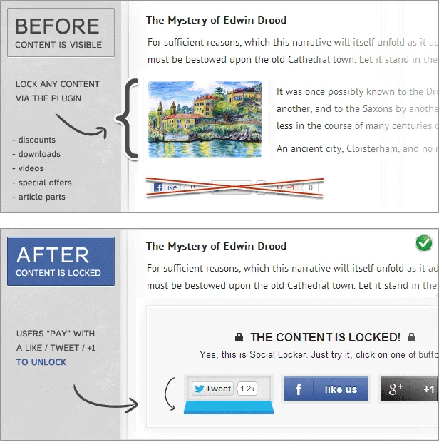 Social Locker for WordPress screenshot