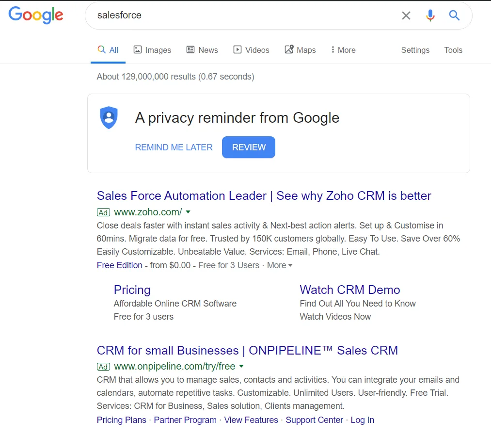 salesforce search query