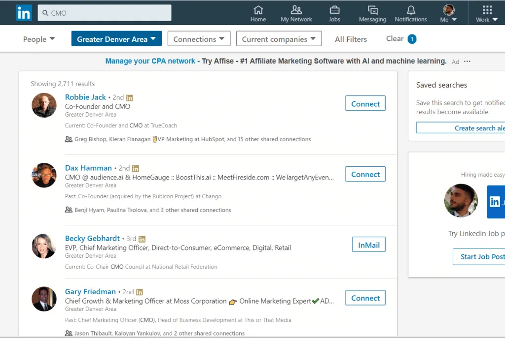 linkedin search cmo