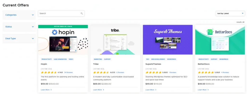 lifetime offers appsumo example