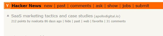 hackernews screenshot