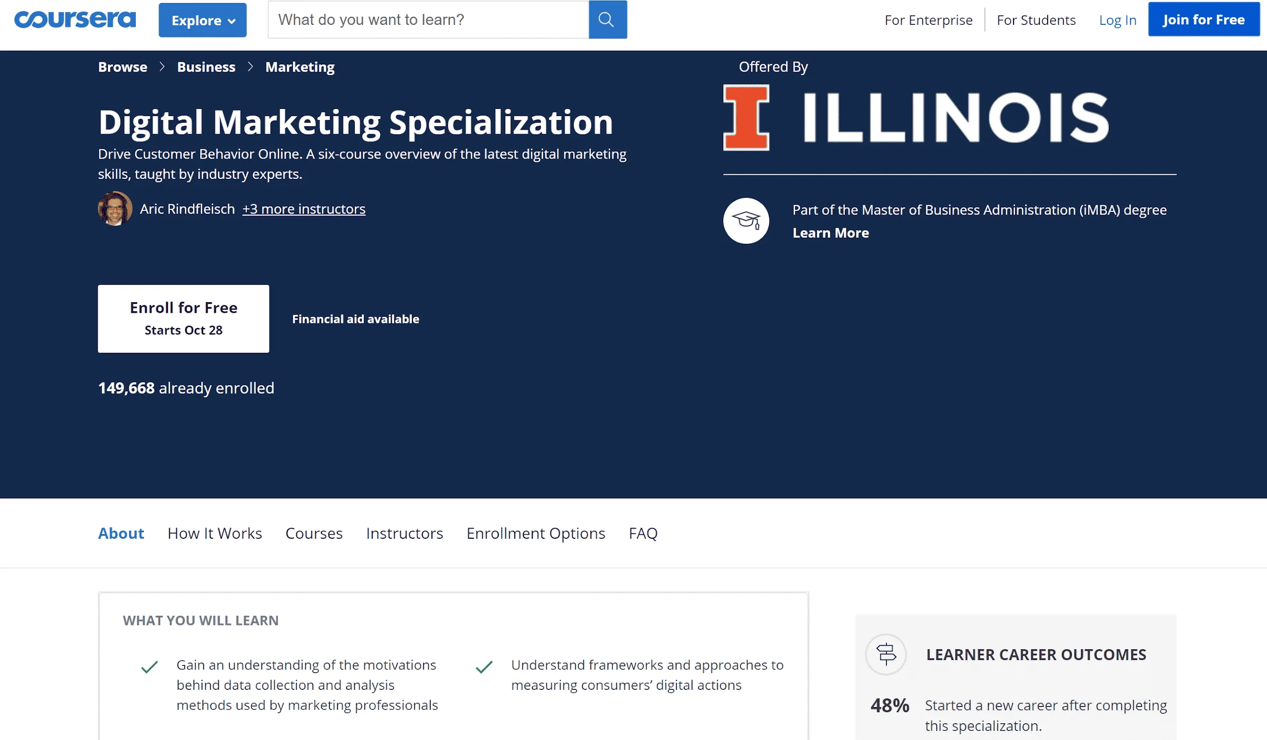 Coursera Digital Marketing Specialization