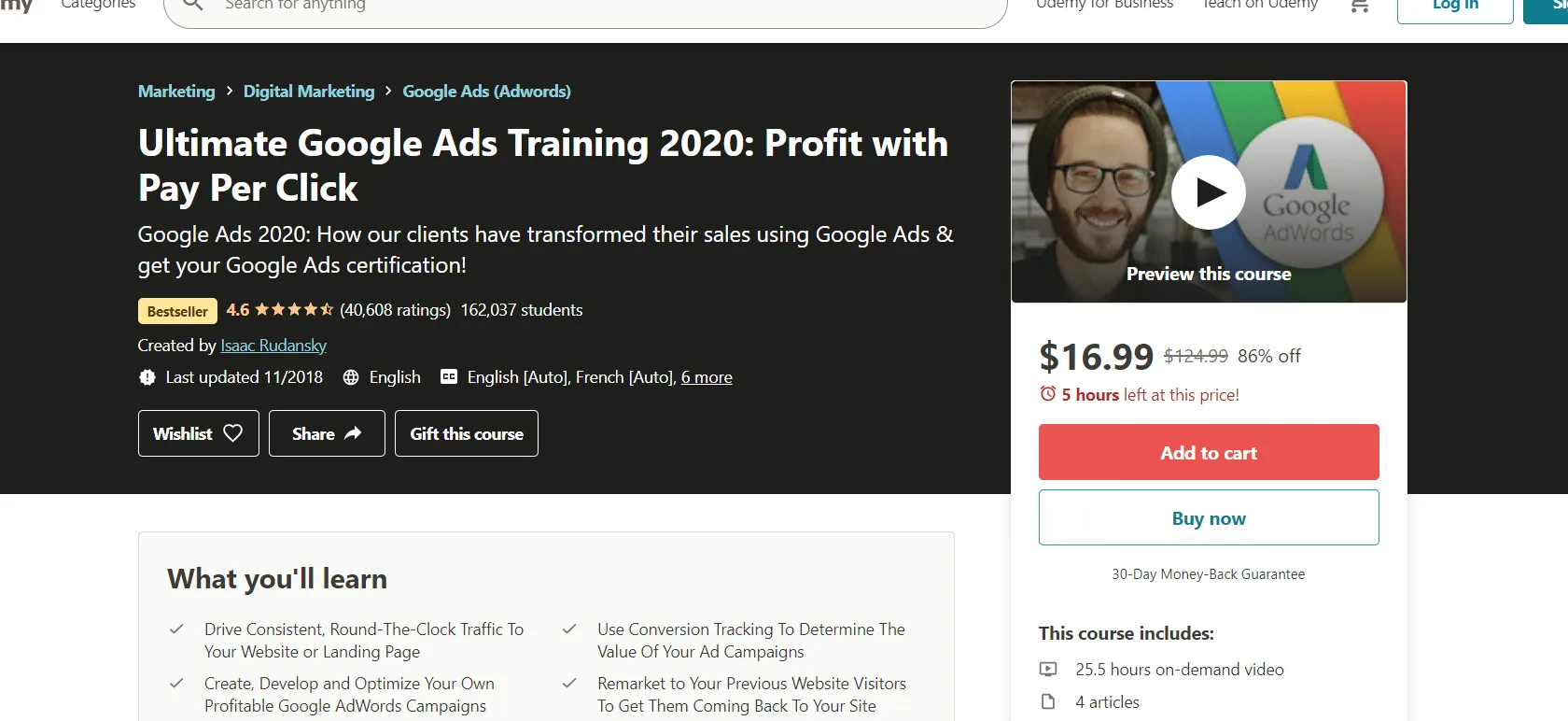 Udemy Ultimate Google Ads Training