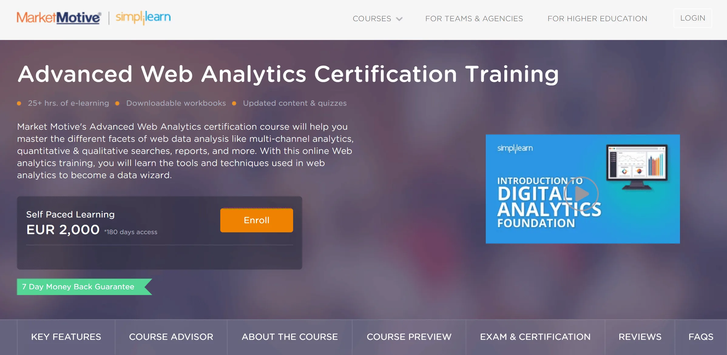 Market Motive Advanced Web Analytics Certification Training