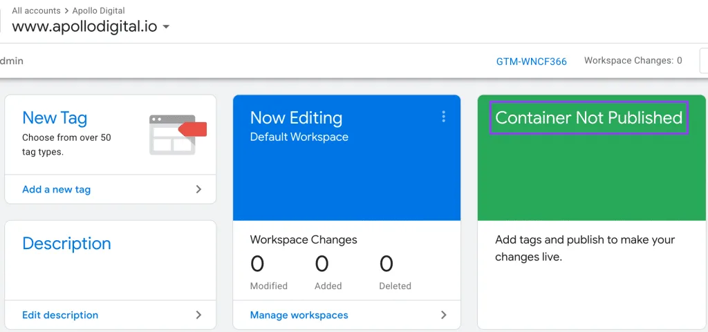 Google Tag Manager empty container