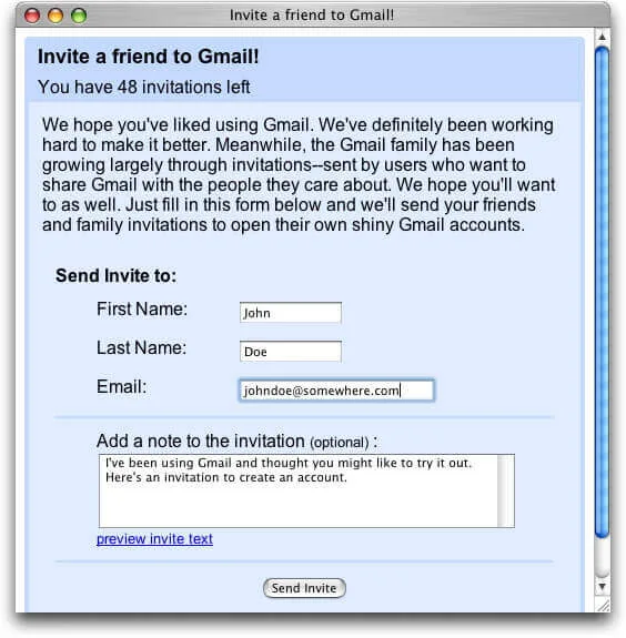 Gmail - Growth Hacking Examples