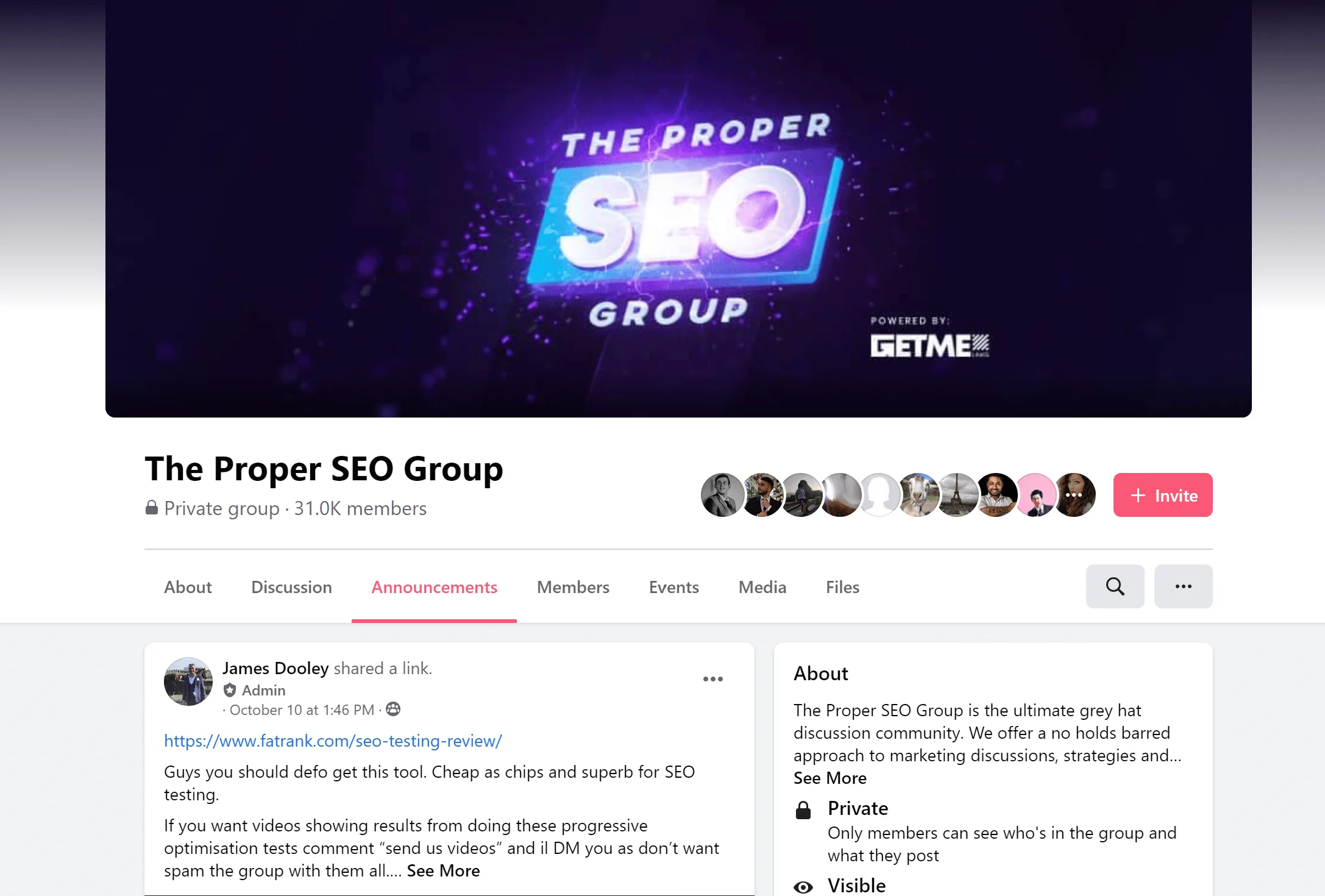 The Proper SEO Group on Facebook