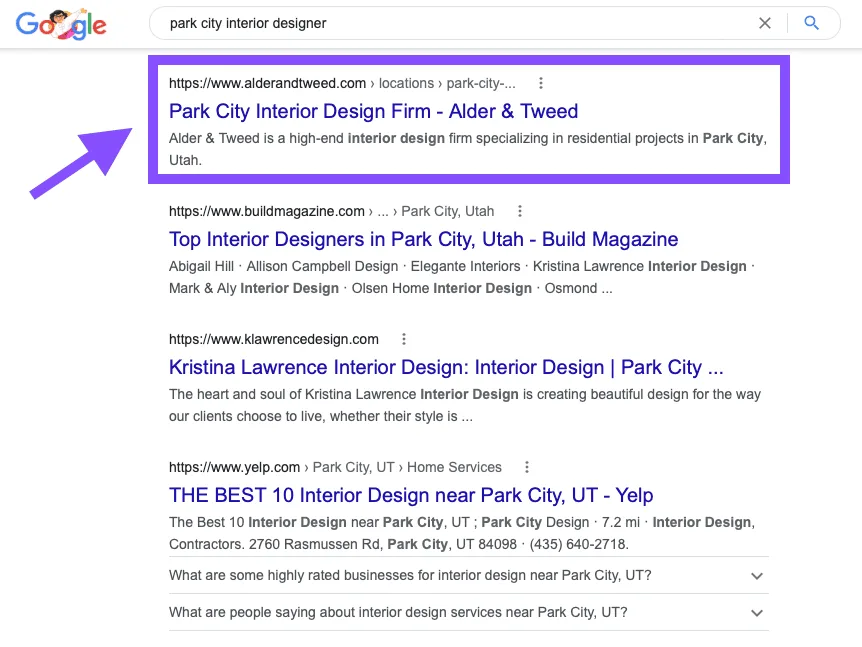 Interior Design SEO Case Study
