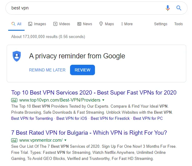 google search best vpn