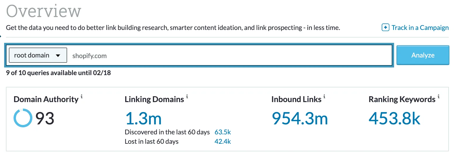 Moz Link Explorer