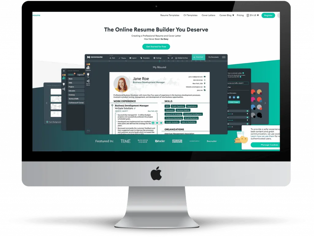Novorésumé resume builder product