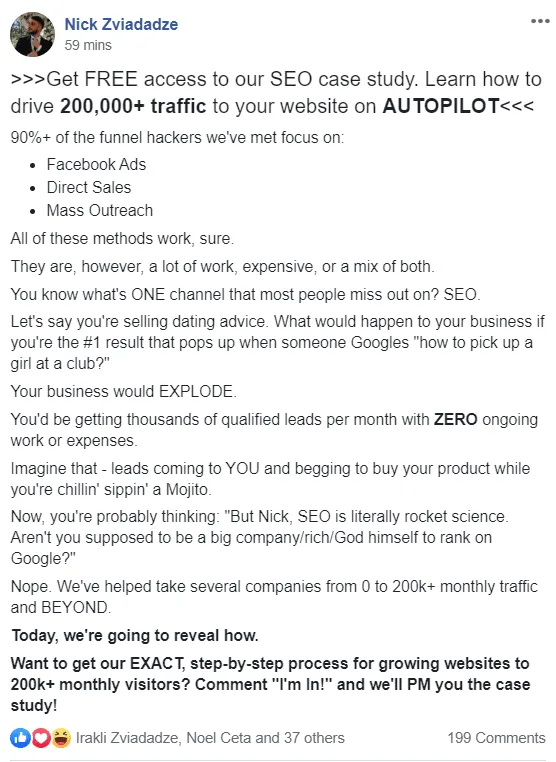 comment x get y clickfunnels example