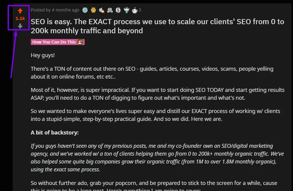 content promotion example reddit
