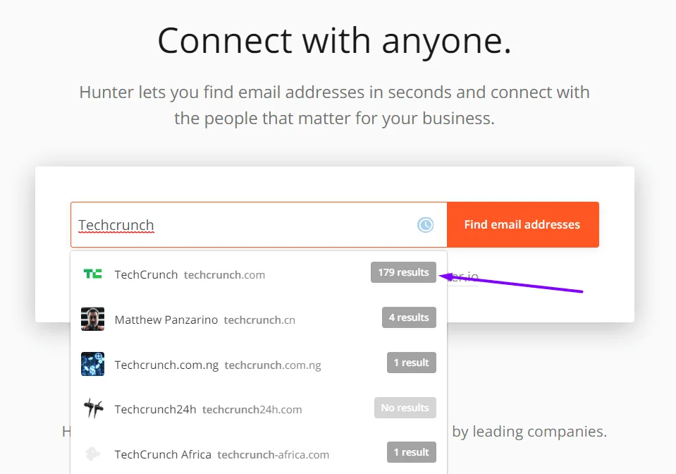email finder tool screenshot