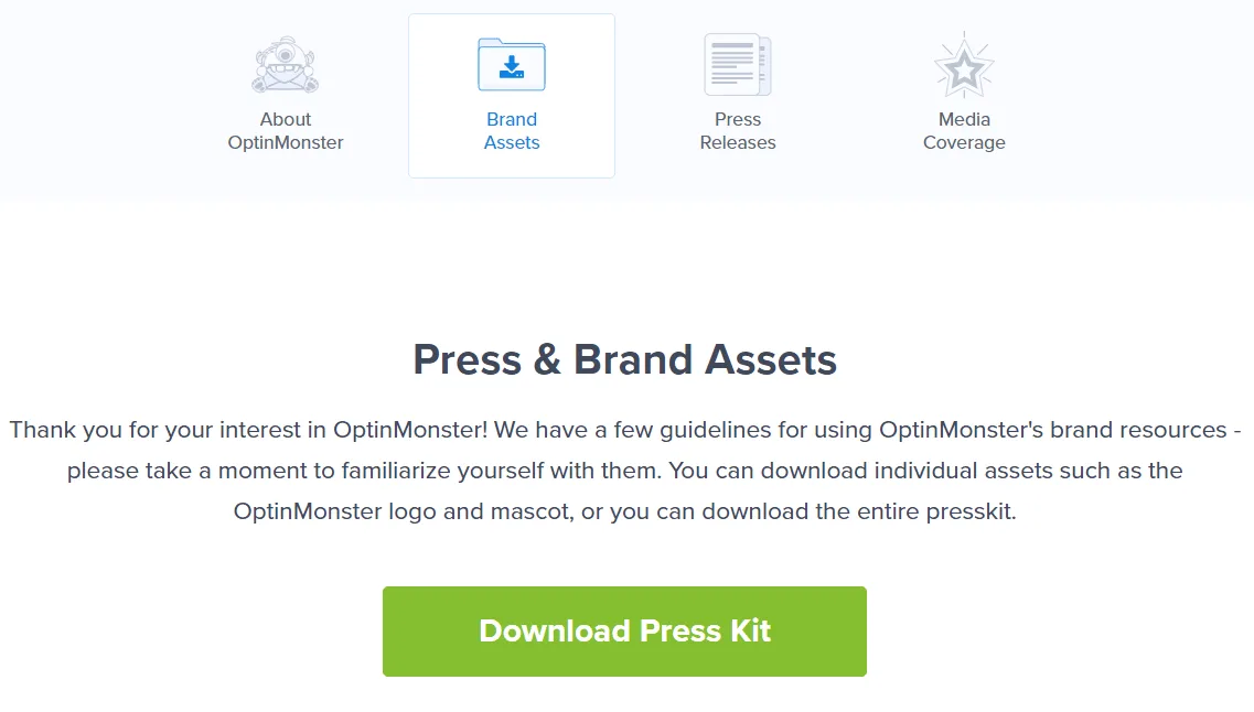 optin monster press kit screenshot