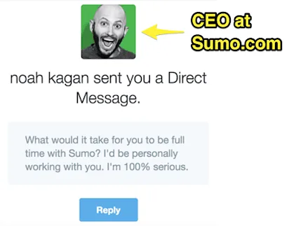 Noah kagan reach out message