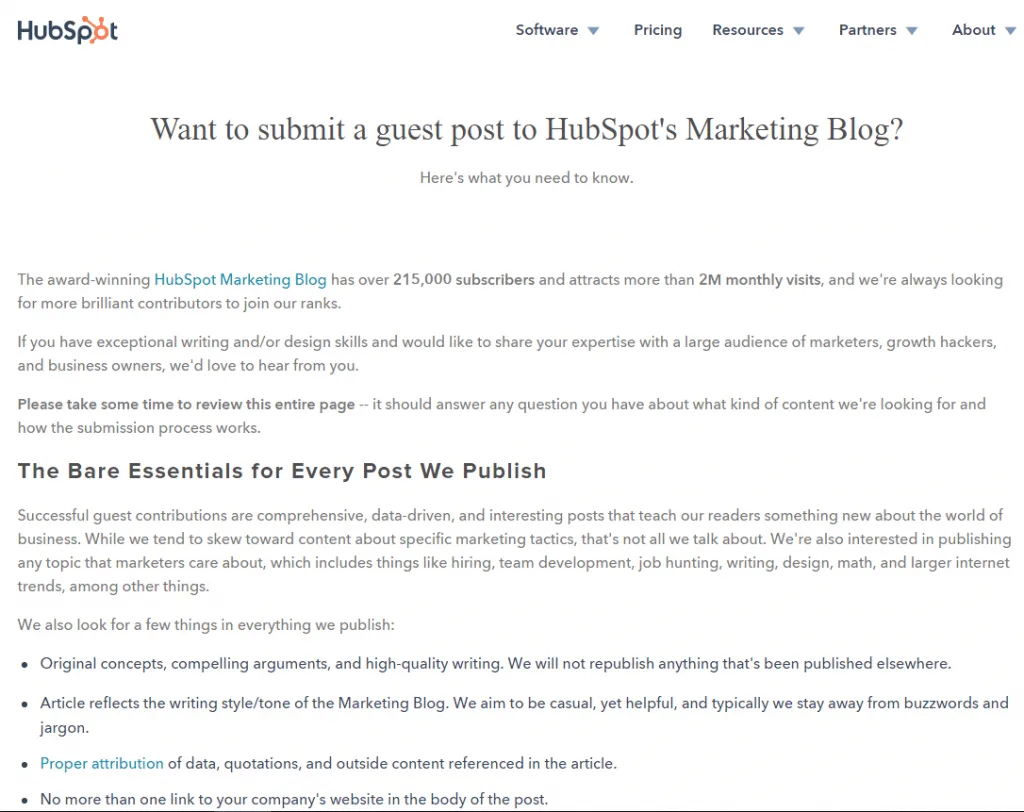 HubSpot Guest Post invite