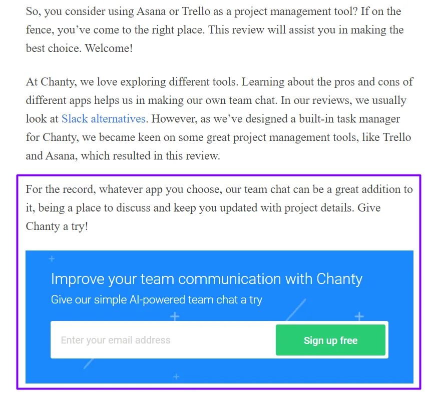 Asana vs Trello article content