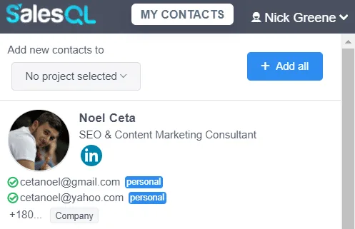 SalesQL email