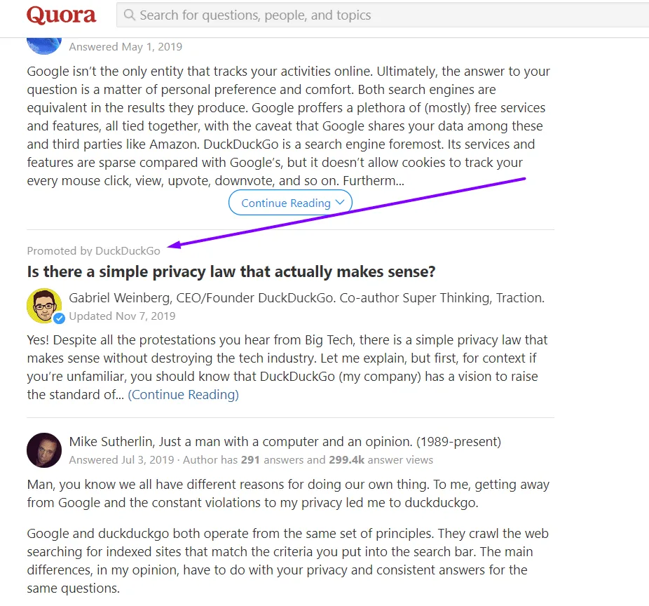 quora privacy law question