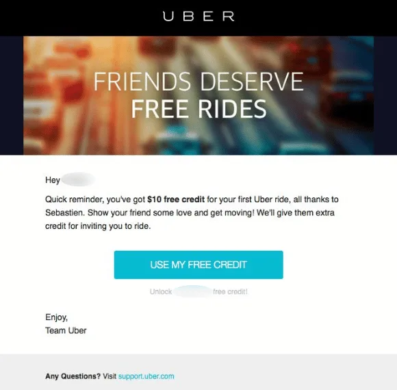 uber message