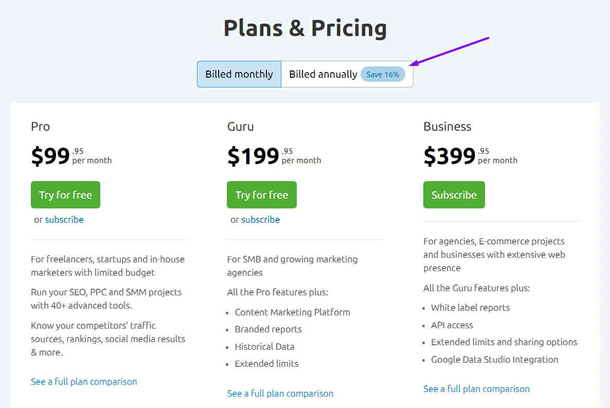 pricing plans 