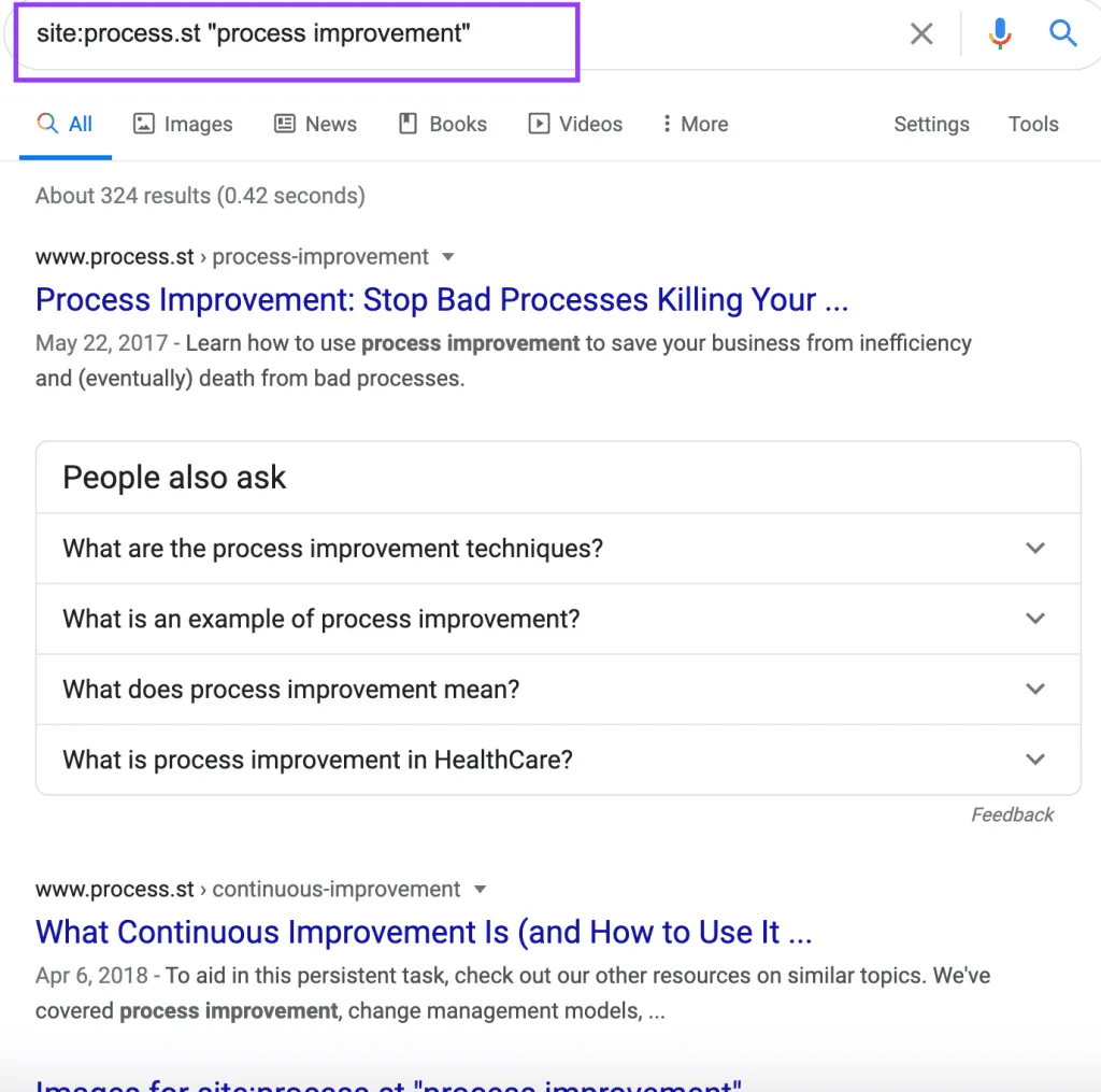 site-search for process improvement articles