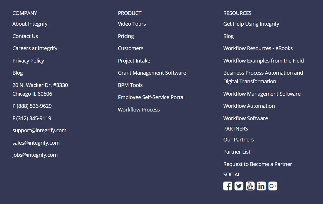 website footer 