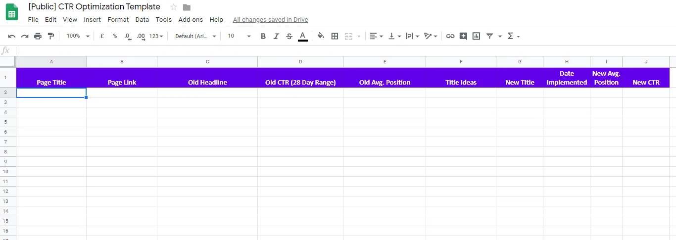 CTR Optimization template 