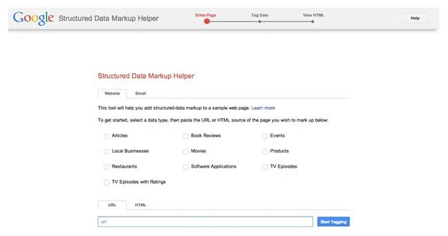 Structured Data Markup Helper