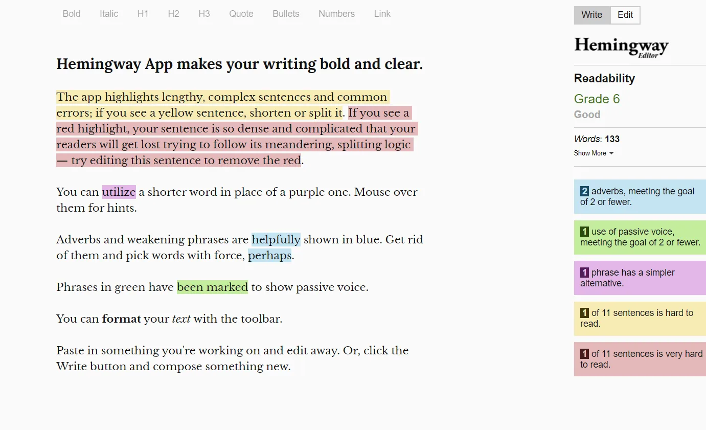 SEO Tip - Use Hemingway