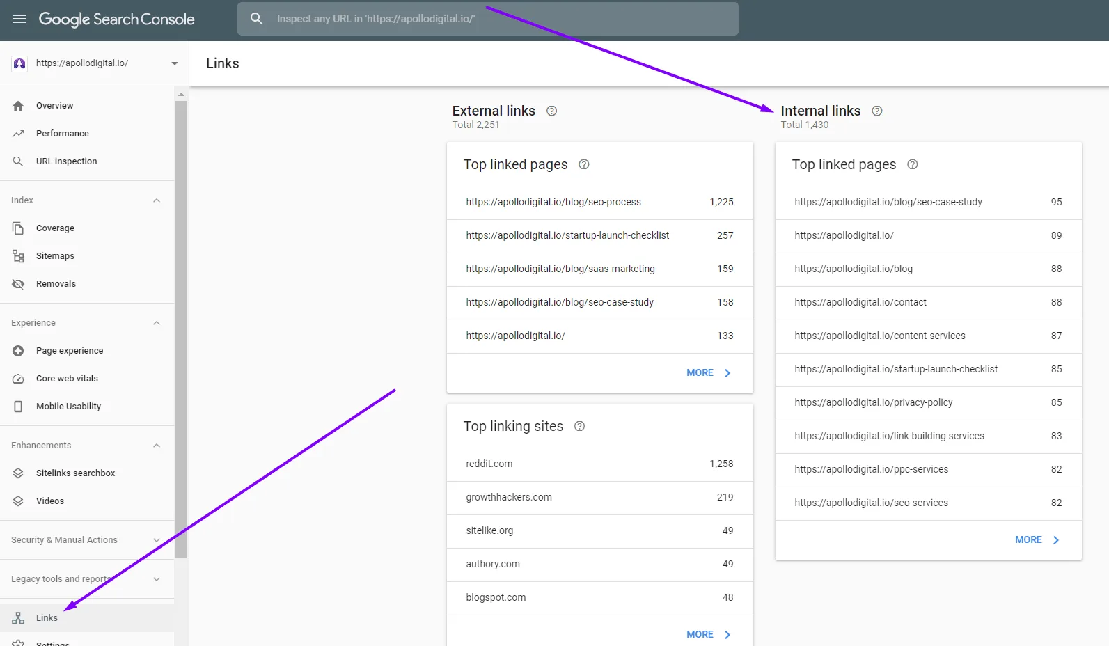 Use Google Search Console to Make Sure Your Content is Interlinked