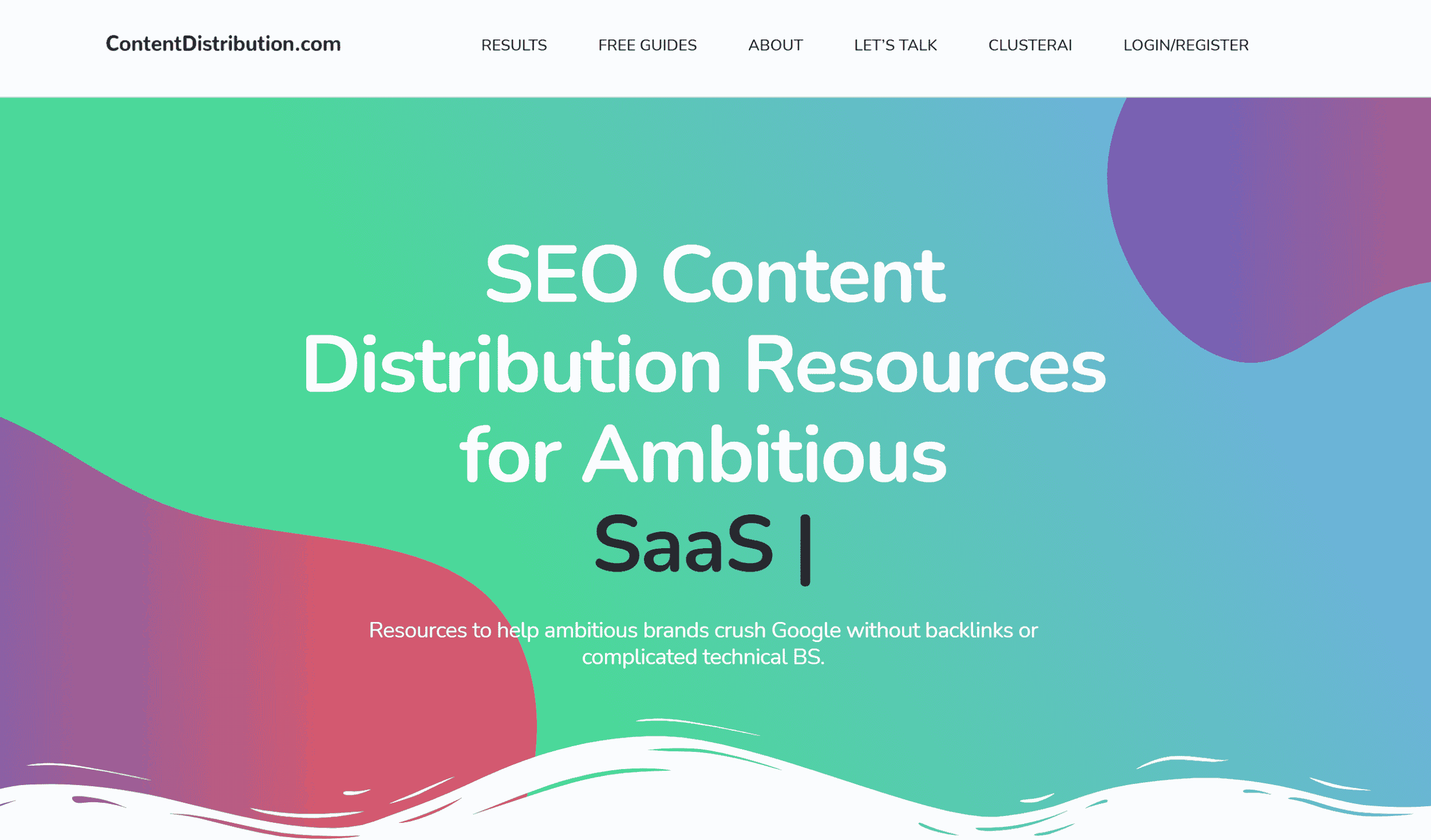 Content Distribution B2B SEO Agency website homepage